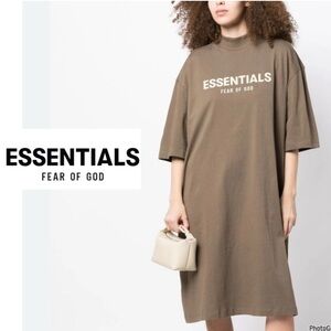 Fear of God Essentials Olive T-Shirt Dress